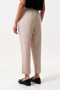 Bayeux Sustainable Satin Back Crepe Trousers Cream