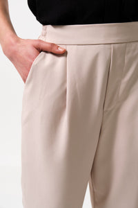 Bayeux Sustainable Satin Back Crepe Trousers Cream