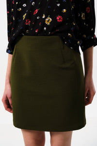 Aubin Rib Mini Skirt Green