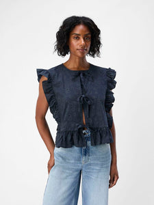 Object Objcilie Ruffle Top Navy