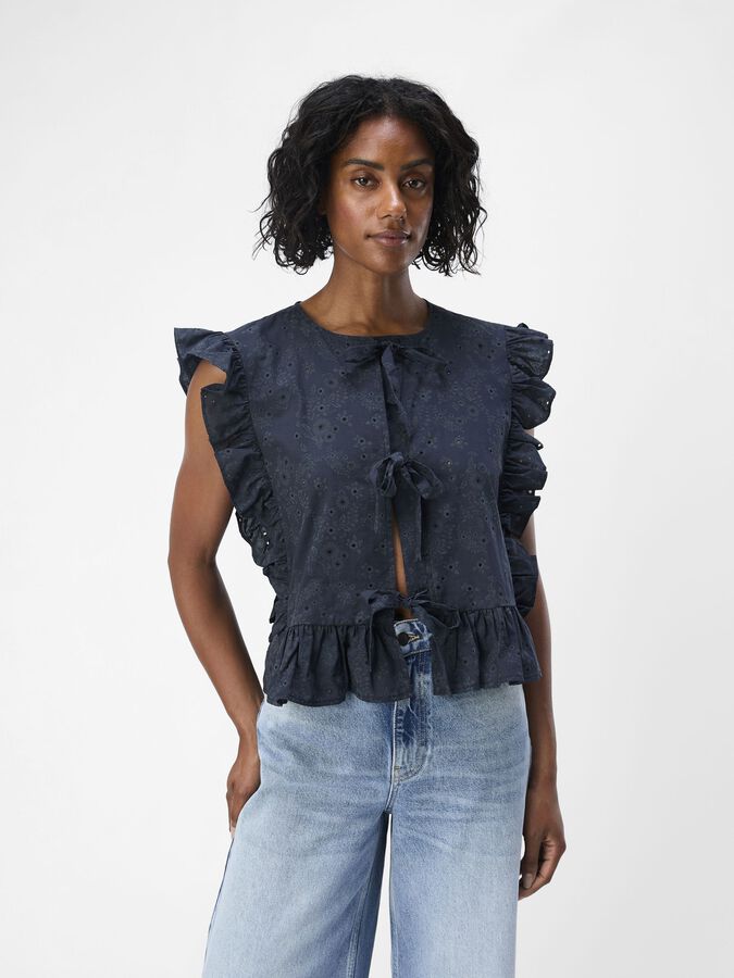 Object Objcilie Ruffle Top Navy