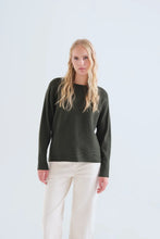 Load image into Gallery viewer, Compania Fantastica Olive Green Ribbed Jumper
