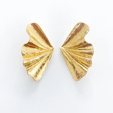 Load image into Gallery viewer, Fan Gold Statement Earrings
