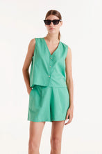 Load image into Gallery viewer, Compania Fantastica Green Button Down Top
