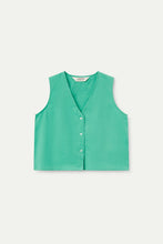 Load image into Gallery viewer, Compania Fantastica Green Button Down Top

