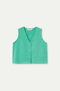 Compania Fantastica Green Button Down Top
