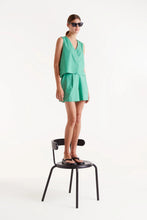 Load image into Gallery viewer, Compania Fantastica Green Button Down Top
