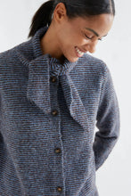 Load image into Gallery viewer, Compania Fantastica Blue And Brown Striped Cardigan
