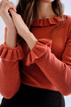 Load image into Gallery viewer, Compania Fantastica Rust Frill Jumper
