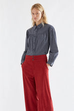 Load image into Gallery viewer, Compania Fantastica Navy Blue Striped Cotton Shirt
