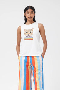 Cat Print Vest Top