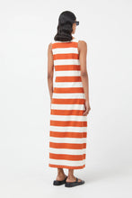 Load image into Gallery viewer, Orange Stripes Cotton Maxi Dress

