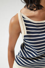 Load image into Gallery viewer, Navy Blue Stripe Knit Top
