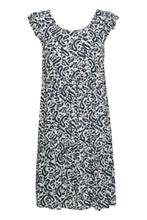 Load image into Gallery viewer, Ichi Ihmarrakech Tie Back Dress Paisley Navy
