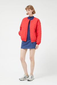 Padded Bomber Jacket With Flowers