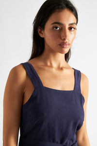 Louche Dawson Linen Jumpsuit Navy