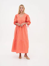 Load image into Gallery viewer, Fika Lina Orange &amp; Pink Gingham Dress
