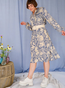 BC Luna Pleat Dress Floral Blue