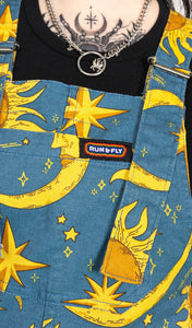 Run and Fly Celestial Sun and Moon Stretch Twill Dungarees