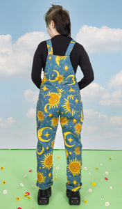 Run and Fly Celestial Sun and Moon Stretch Twill Dungarees