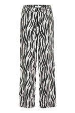 Load image into Gallery viewer, Byoung Byfalakka Linen Mix Animal Print Trousers Black
