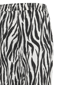 Byoung Byfalakka Linen Mix Animal Print Trousers Black