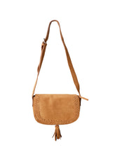 Load image into Gallery viewer, Black Colour Bcedith Suede Crossover Bag Camel
