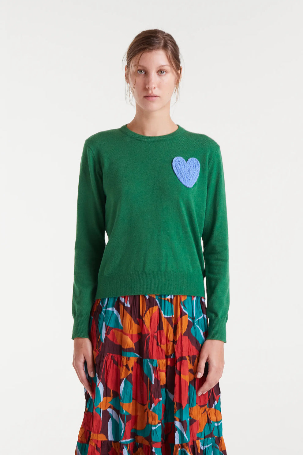 Compania Fantastica Heart Embroidered Jumper