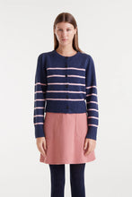 Load image into Gallery viewer, Compania Fantastica Navy Blue And Pink Stripe Cardigan
