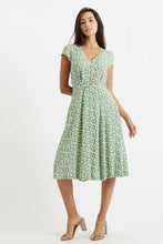 Load image into Gallery viewer, Cathleen Midi Periwinkle Dress Green
