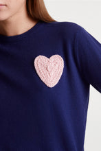 Load image into Gallery viewer, Compania Fantastica Navy Jumper With Heart Embroidery
