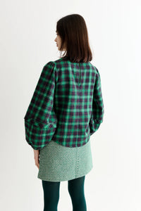 Louche Rivka Winter Check  Blouse Green