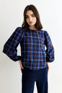 Louche Rivka Winter Check Blouse Blue