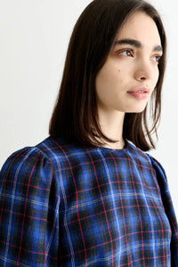 Louche Rivka Winter Check Blouse Blue
