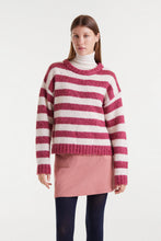 Load image into Gallery viewer, Compania Fantastica White And Fuchsia Stripe Jumper

