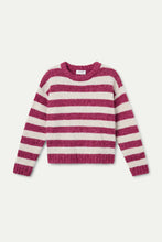 Load image into Gallery viewer, Compania Fantastica White And Fuchsia Stripe Jumper

