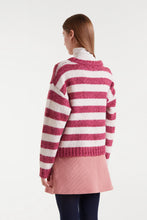 Load image into Gallery viewer, Compania Fantastica White And Fuchsia Stripe Jumper

