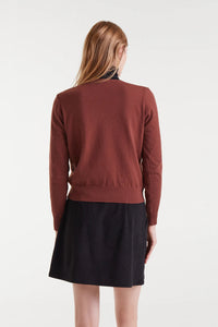 Compania Fantastica Brown Fine Knit Jumper With Embroidered Heart