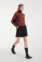 Load image into Gallery viewer, Compania Fantastica Brown Fine Knit Jumper With Embroidered Heart
