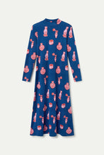 Load image into Gallery viewer, Compania Fantastica Porcelain Cat Print Dress

