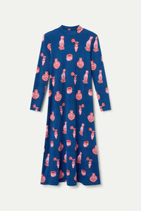 Compania Fantastica Porcelain Cat Print Dress