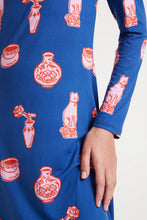 Load image into Gallery viewer, Compania Fantastica Porcelain Cat Print Dress
