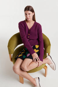 Compania Fantastica Burgundy Cardigan