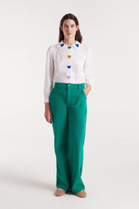 Compania Fantastica Heart Embroidery White Shirt