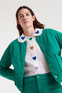 Compania Fantastica Heart Embroidery White Shirt