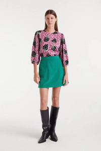 Compania Fantastica Morango Print Seersucker Top