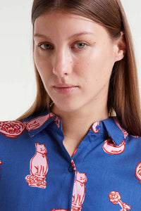 Compania Fantastica Cats Porcelain Print Shirt