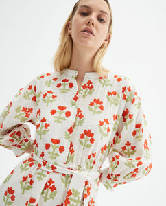 Compania Fantastica Cream Floral Print Midi Dress