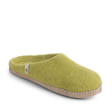 Load image into Gallery viewer, Egos Copenhagen Natural Wool Fair Trade Slippers Lime Green
