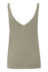 Byoung Bynelo Knitted V Neck Vest Top Seagrass